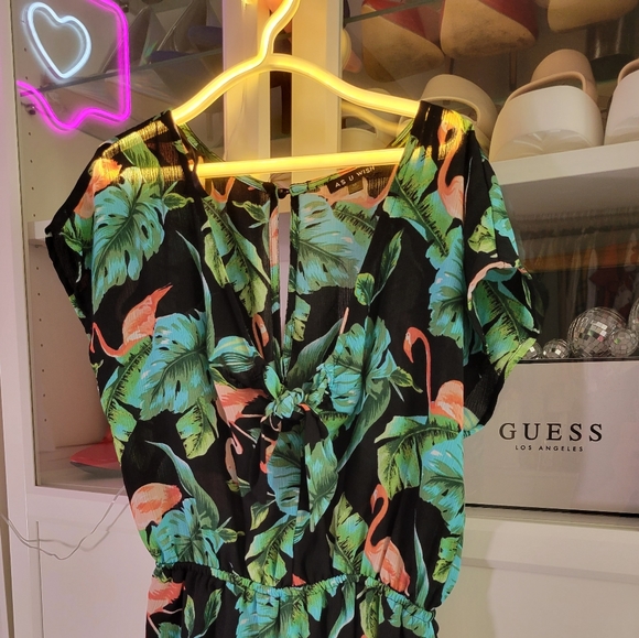 Tropical Flamingo jumpsuit - Picture 2 of 4